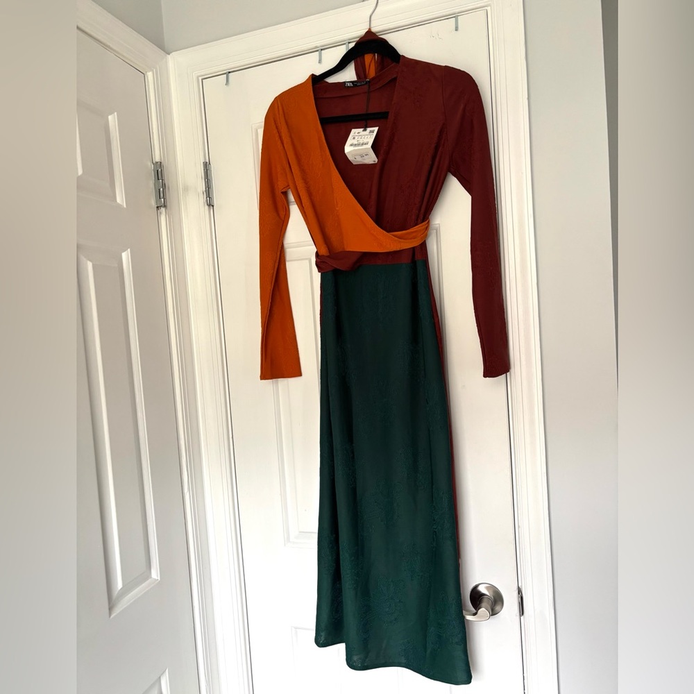 Zara Colorblock jacquard dress | small